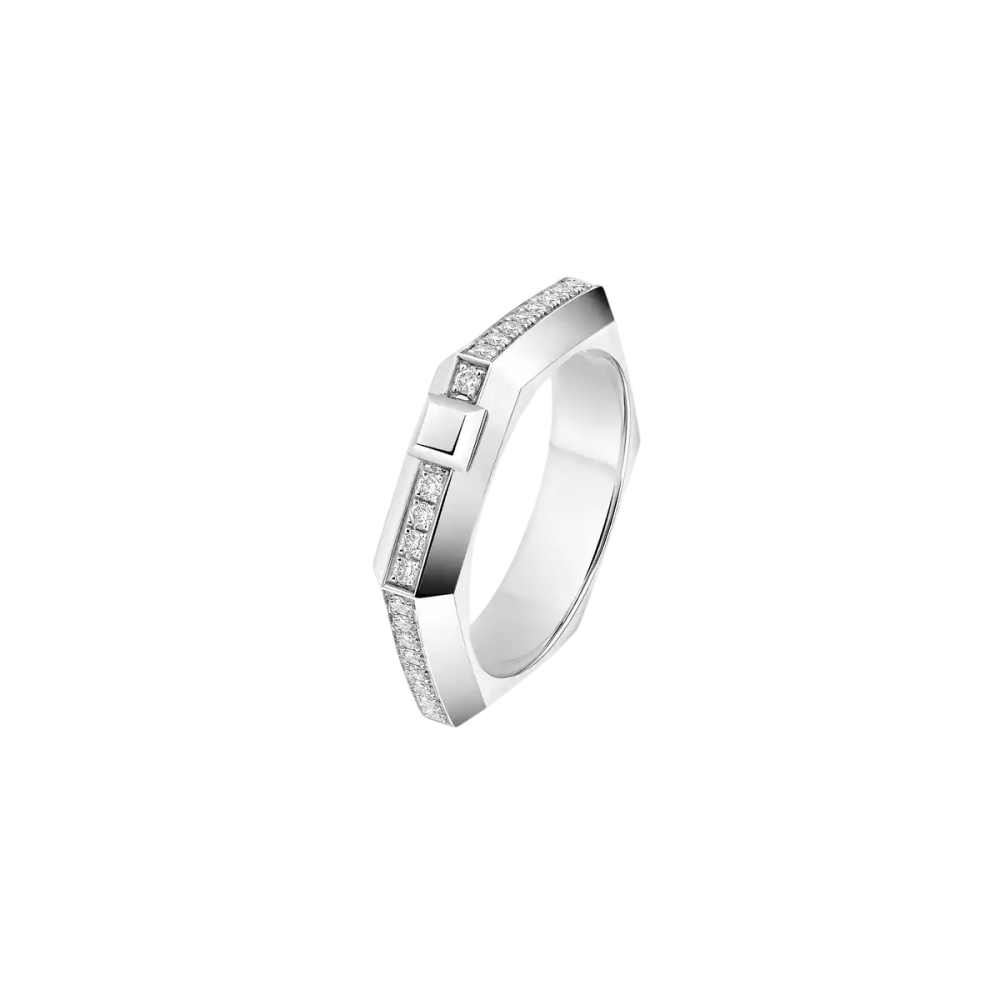 Moderniste pavé ring, small model