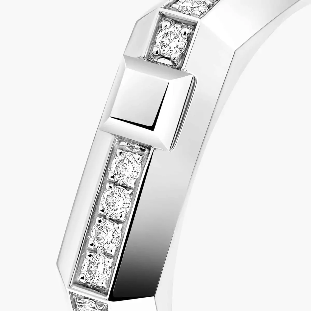 Moderniste pavé ring, small model