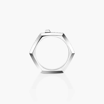 Moderniste pavé ring, small model