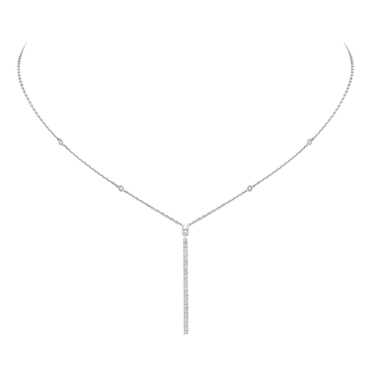 Collier barrette verticale Gatsby Kette Diamant Weißgold