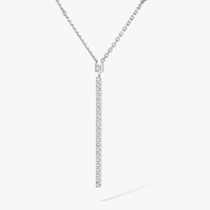Collier barrette verticale Gatsby Kette Diamant Weißgold