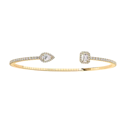 My Twin skinny bracelet 2x 0.15ct Yellow Gold Diamond Bracelet