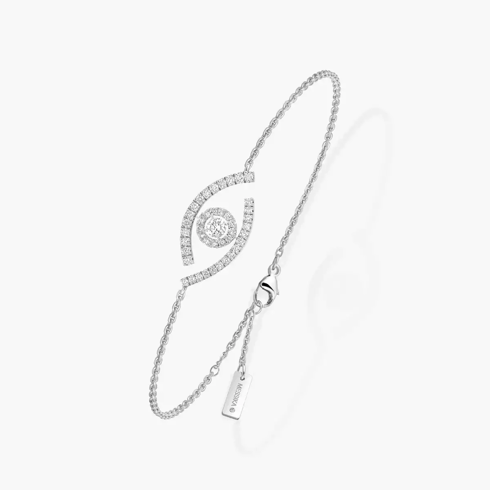 Mit Diamanten ausgefasstes Lucky Eye Armband