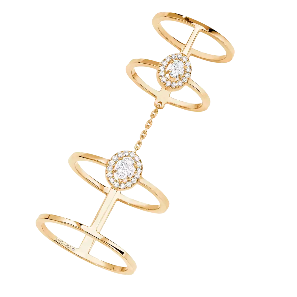 Glam'Azone Double Yellow Gold Diamond Ring