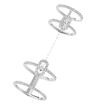 Bague double Move Uno Bague Diamant Or Blanc