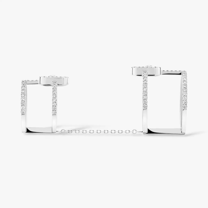 Bague double Move Uno Bague Diamant Or Blanc