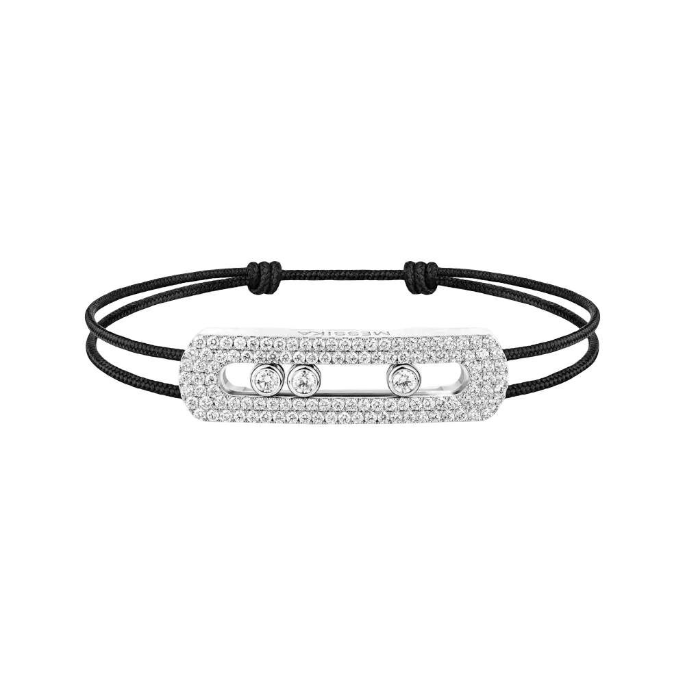 Move Titanium cord pavé bracelet large