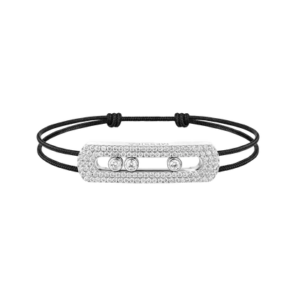 Move Titanium cord pavé bracelet large