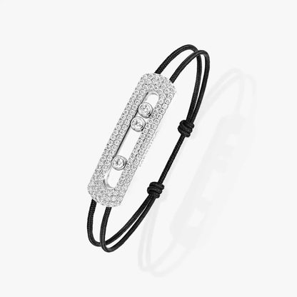 Move Titanium cord pavé bracelet large