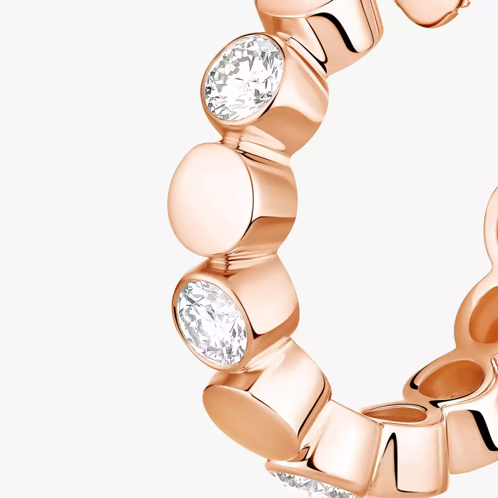 D-Vibes Mini Hoop Earrings Pink Gold Diamond Earrings