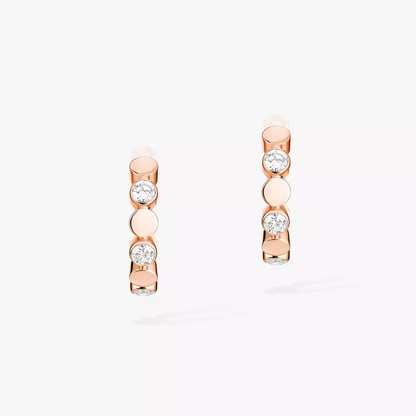 D-Vibes Mini Hoop Earrings Pink Gold Diamond Earrings