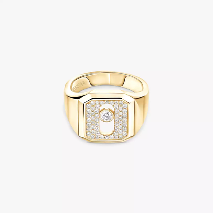 Move Joaillerie Siegelring Mit Diamanten Ausgefasst