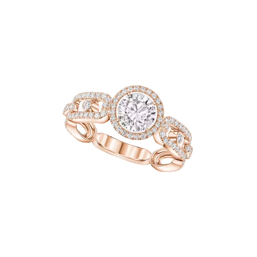 Move Link Solitaire 0.70ct Pink Gold Diamond Ring
