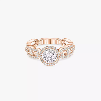 Bague solitaire Move Link, grand modèle Solitaire diamant en or rose Move Link 0,70ct