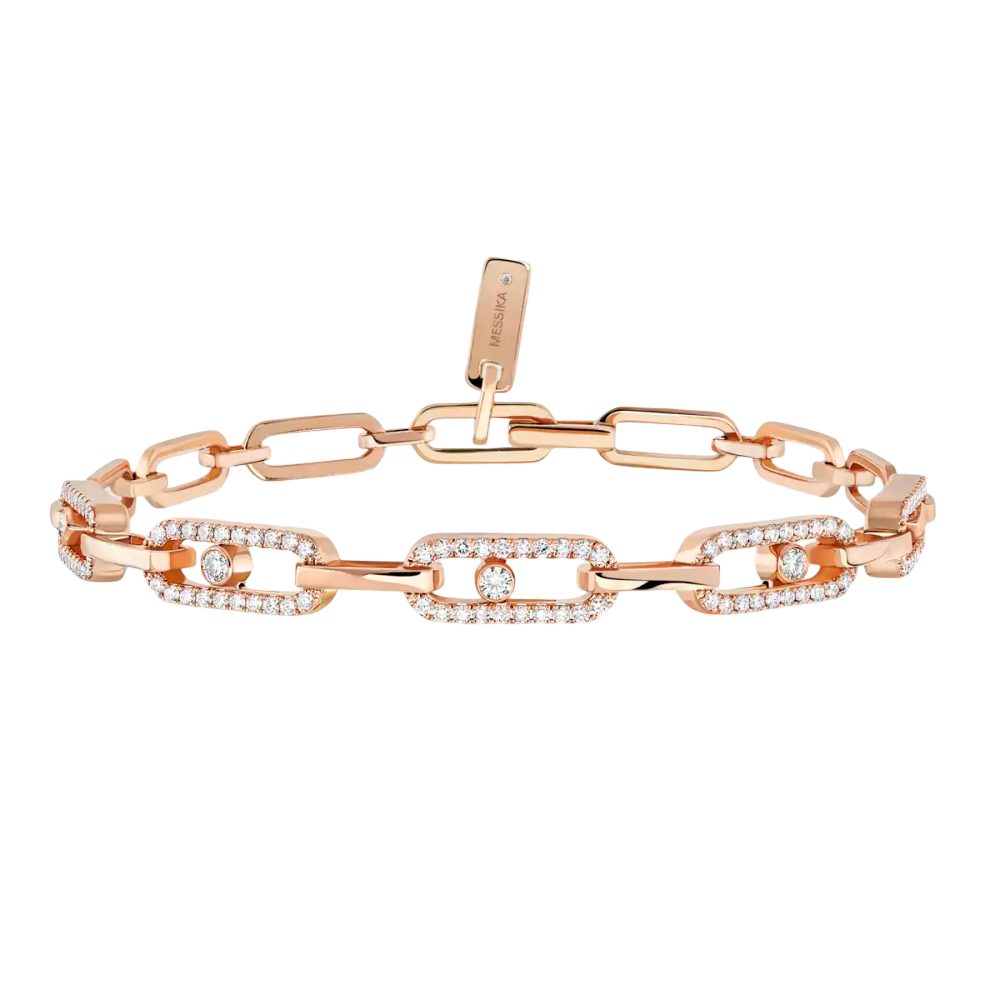 Move Link Multi Pink Gold Diamond Bracelet