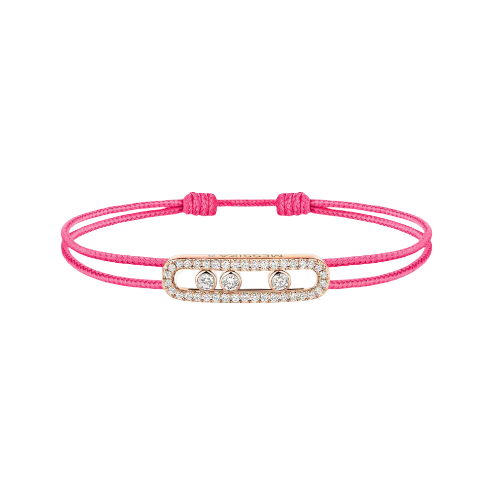 Messika Care(s) pink cord pavé bracelet