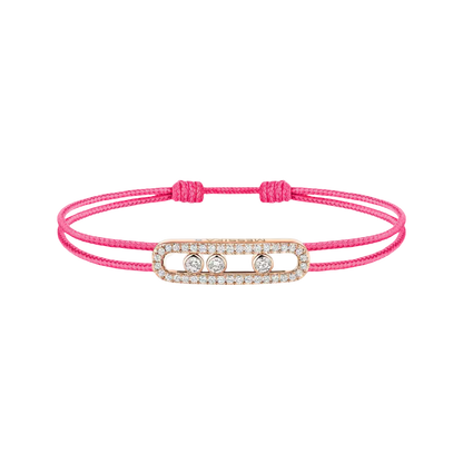Messika Care(s) pink cord pavé bracelet