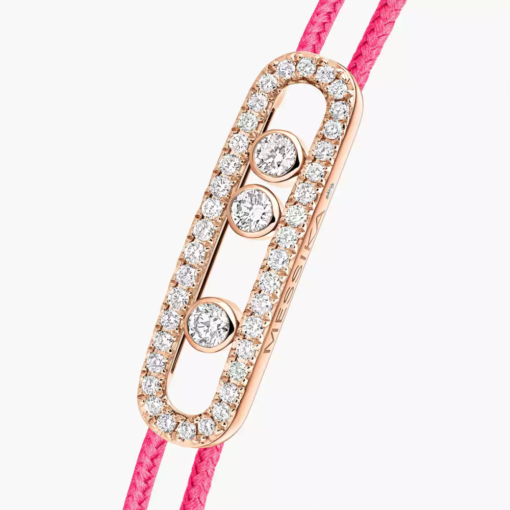 Messika Care(s) pink cord pavé bracelet