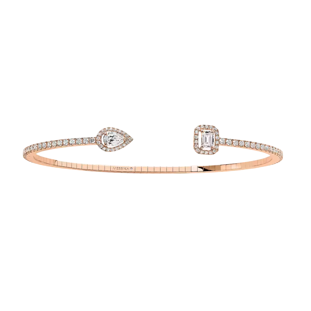 My Twin skinny bracelet 2x 0.15ct Pink Gold Diamond Bracelet