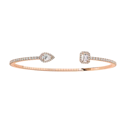 My Twin skinny bracelet 2x 0.15ct Pink Gold Diamond Bracelet