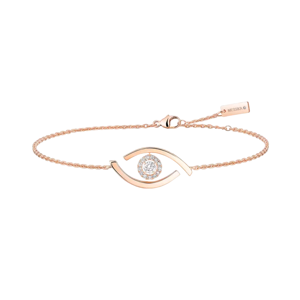Lucky Eye Pink Gold Diamond Bracelet