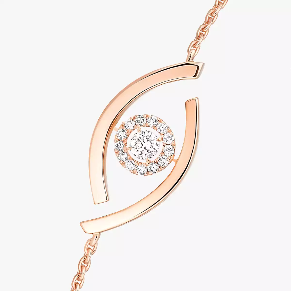 Lucky Eye Pink Gold Diamond Bracelet