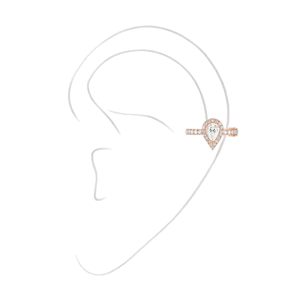 Einzelner My Twin Ohrclip mittleres Ohr PS 4 x 0,10 Karat Ohrringe Diamant Weißgold