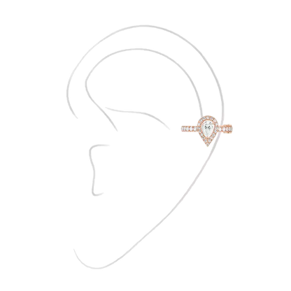 Einzelner My Twin Ohrclip mittleres Ohr PS 4 x 0,10 Karat Ohrringe Diamant Weißgold