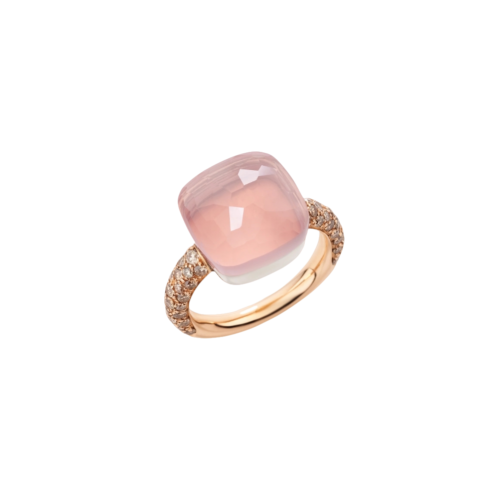 Großer Ring Nudo Aus Rosenquarz
