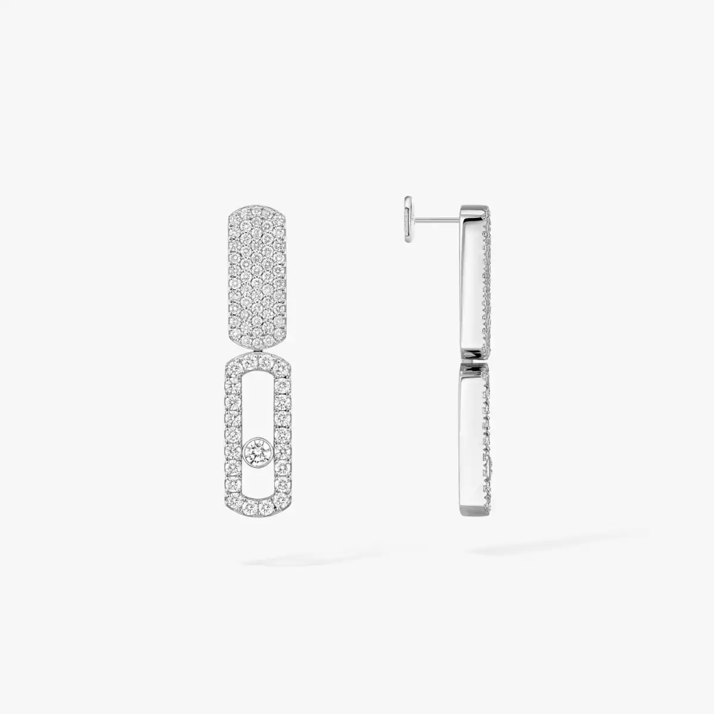 Boucles d'oreilles Imperial Move semi-pavées, petit modèle
