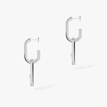 Move Link White Gold Diamond Earrings