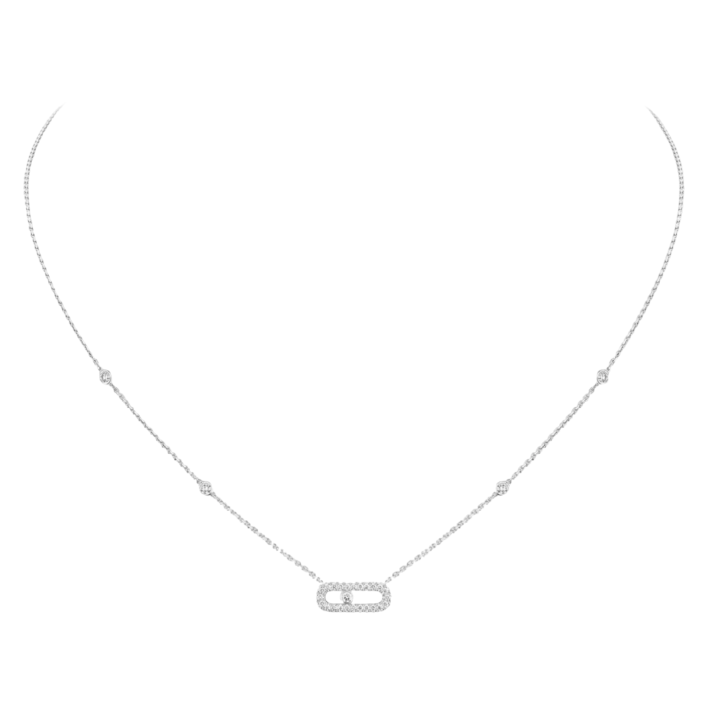 Move Uno Pavé White Gold Diamond Necklace