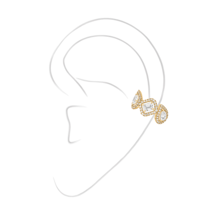 Mono clip oreille milieu My Twin 3x0,10ct Boucles d'oreilles Diamant Or Jaune