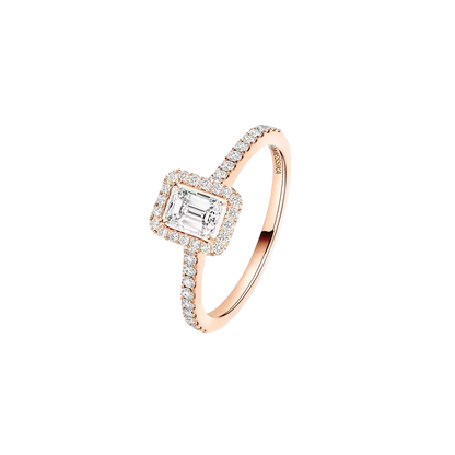 Bague solitaire Joy taille émeraude, petit modèle