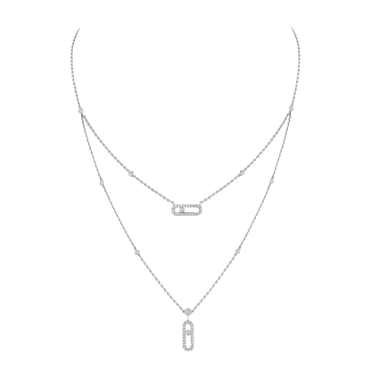 Move Uno two-row pavé necklace