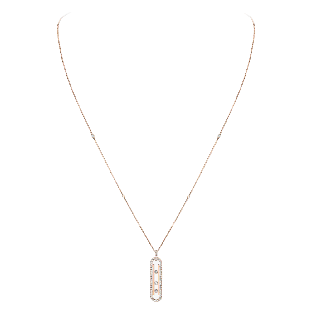 Move 10th SM Necklace Pink Gold Diamond Necklace
