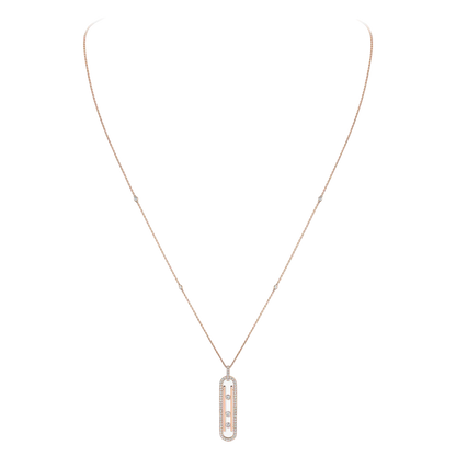 Move 10th SM Necklace Pink Gold Diamond Necklace