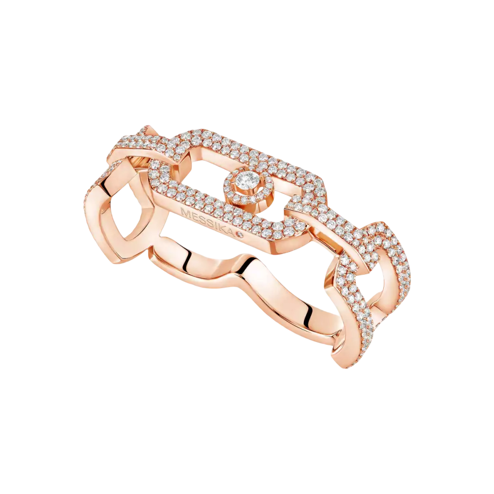 So Move two-finger pavé ring