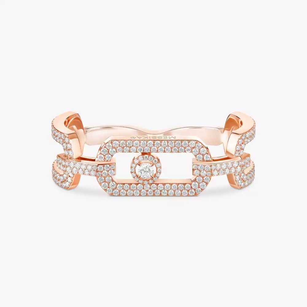 So Move two-finger pavé ring