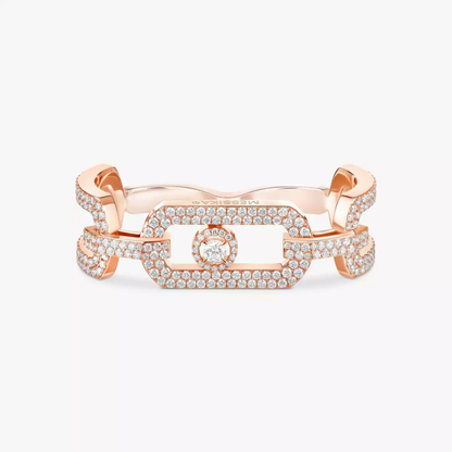 So Move two-finger pavé ring
