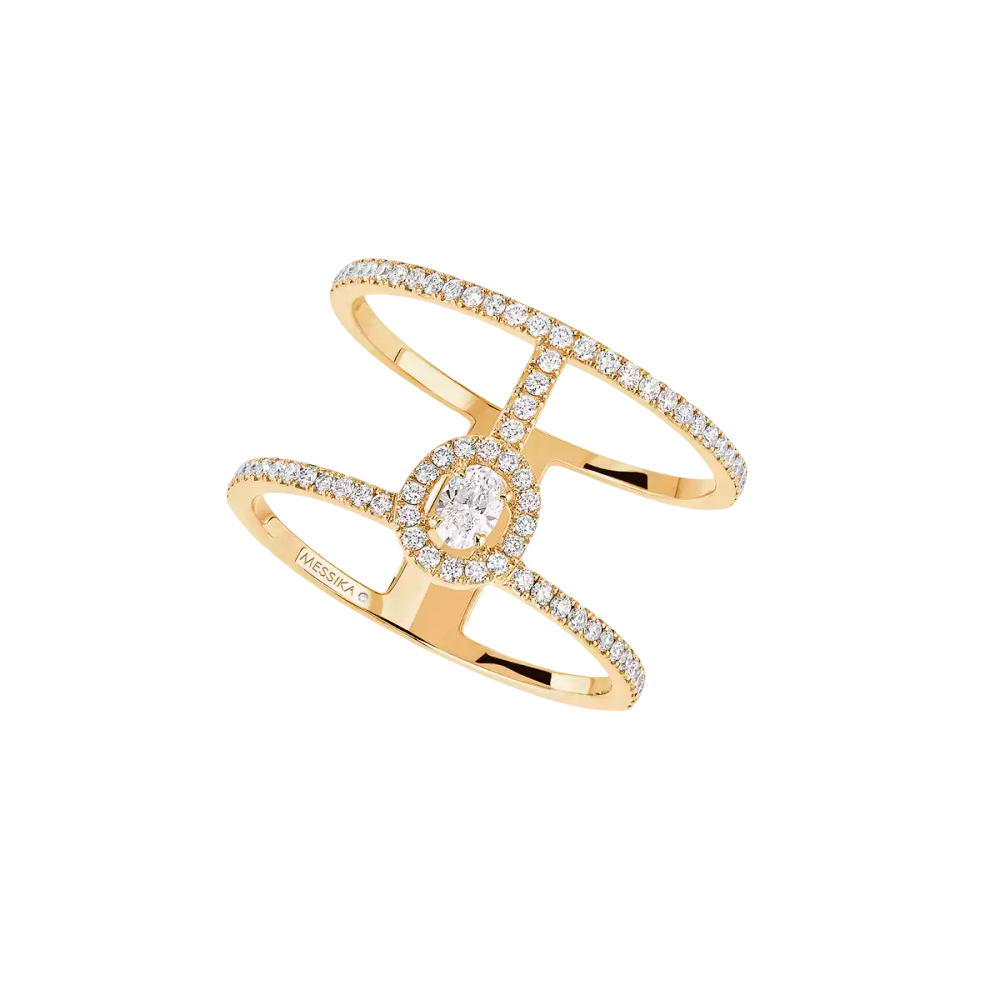 Glam'Azone two-row pavé ring