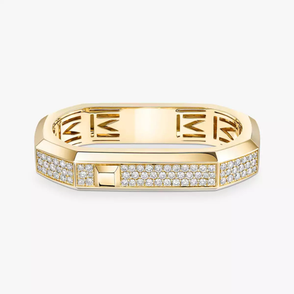 Moderniste two-finger pavé ring