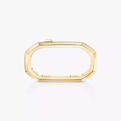 Moderniste two-finger pavé ring