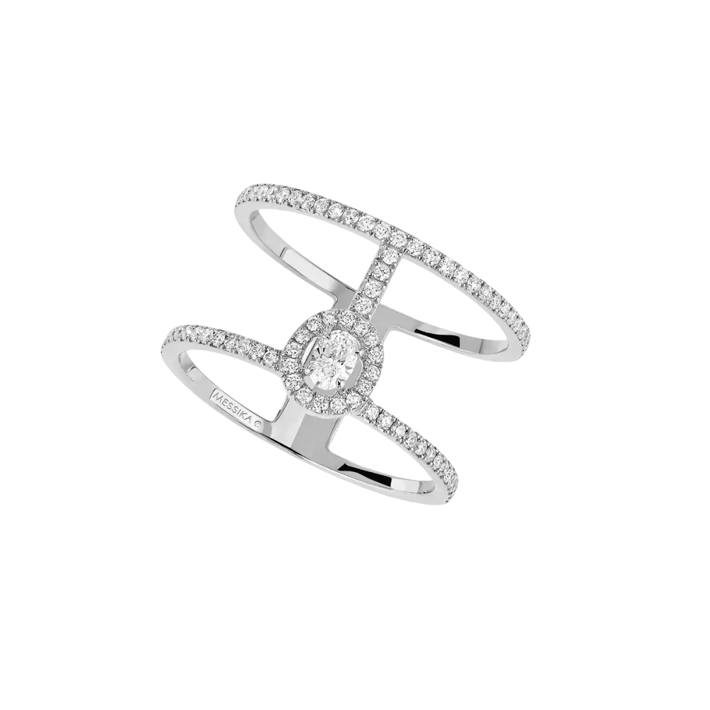 Glam'Azone two-row pavé ring