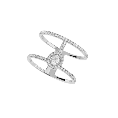 Glam'Azone two-row pavé ring