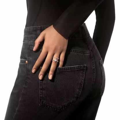 Glam'Azone two-row pavé ring