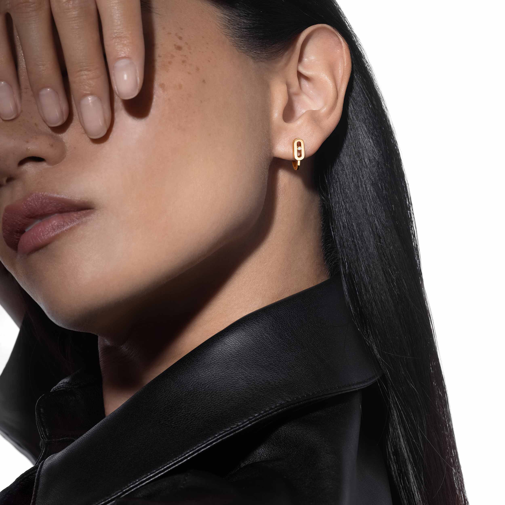 Mini Créoles Move Uno Boucles d'oreilles Diamant Or Jaune