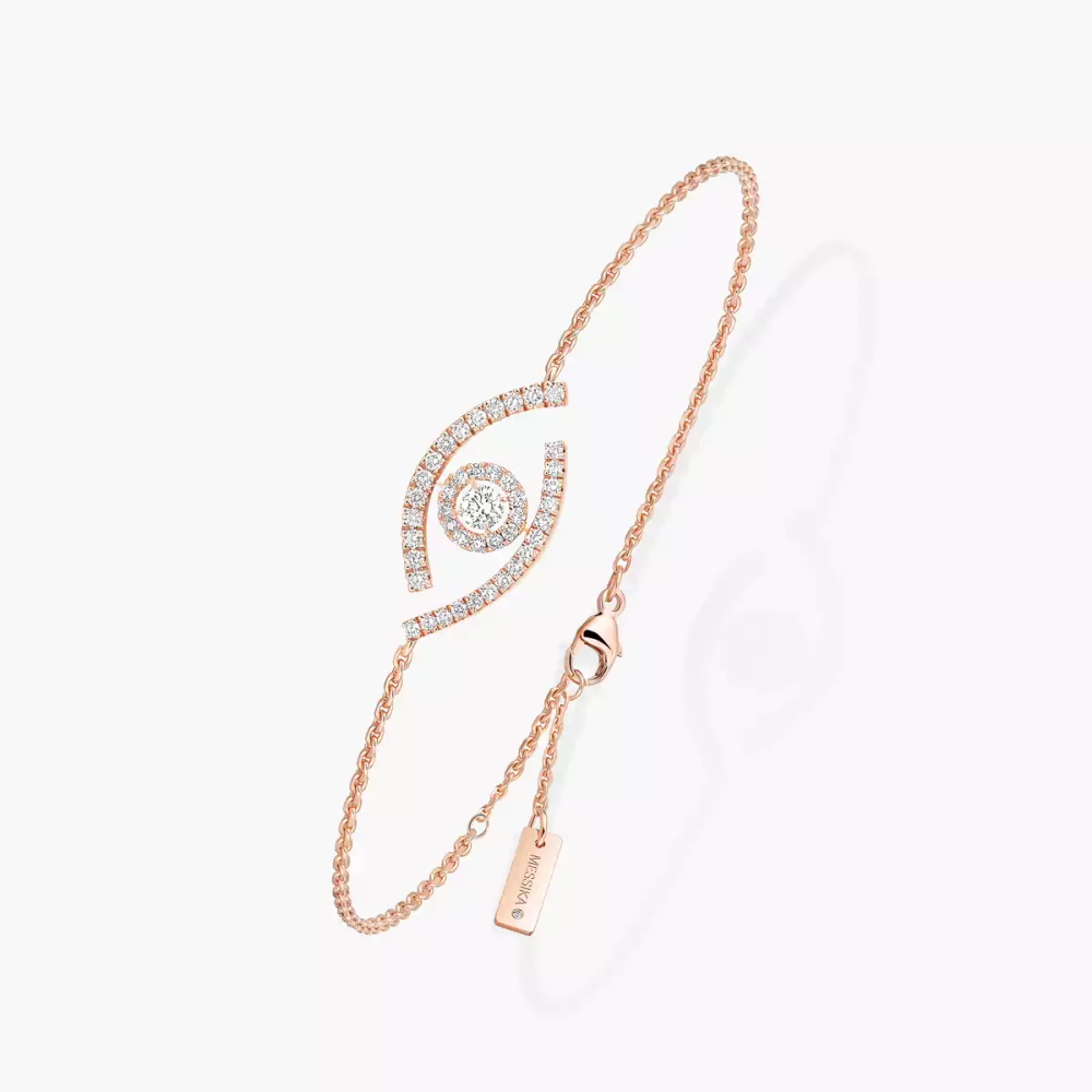 Lucky Eye Pavé Pink Gold Diamond Bracelet