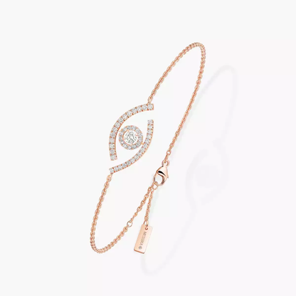 Lucky Eye Pavé Pink Gold Diamond Bracelet