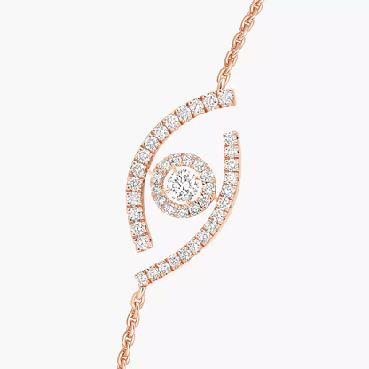 Lucky Eye Pavé Pink Gold Diamond Bracelet